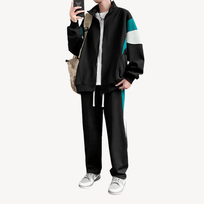 Men's cotton tracksuit, 2-piece set including jacket and jogging pants