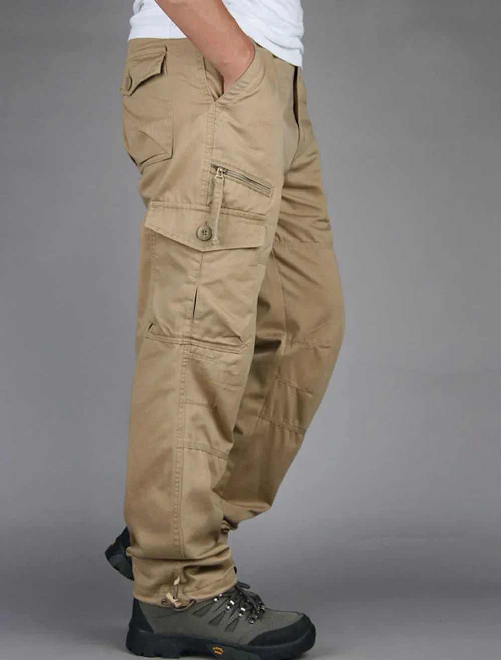 Men’s casual cargo pants with multiple pockets – men