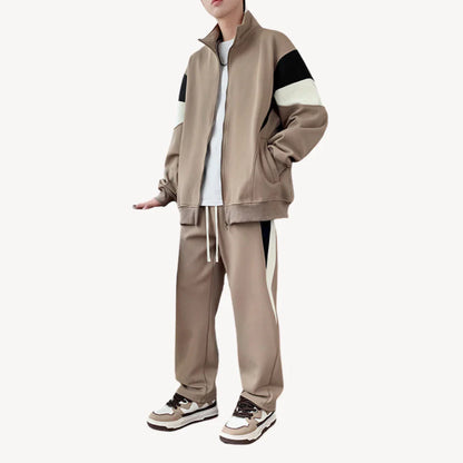 Men's cotton tracksuit, 2-piece set including jacket and jogging pants
