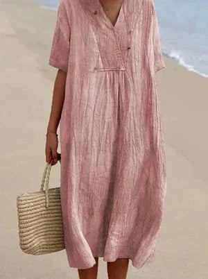 Dress made of linen and cotton