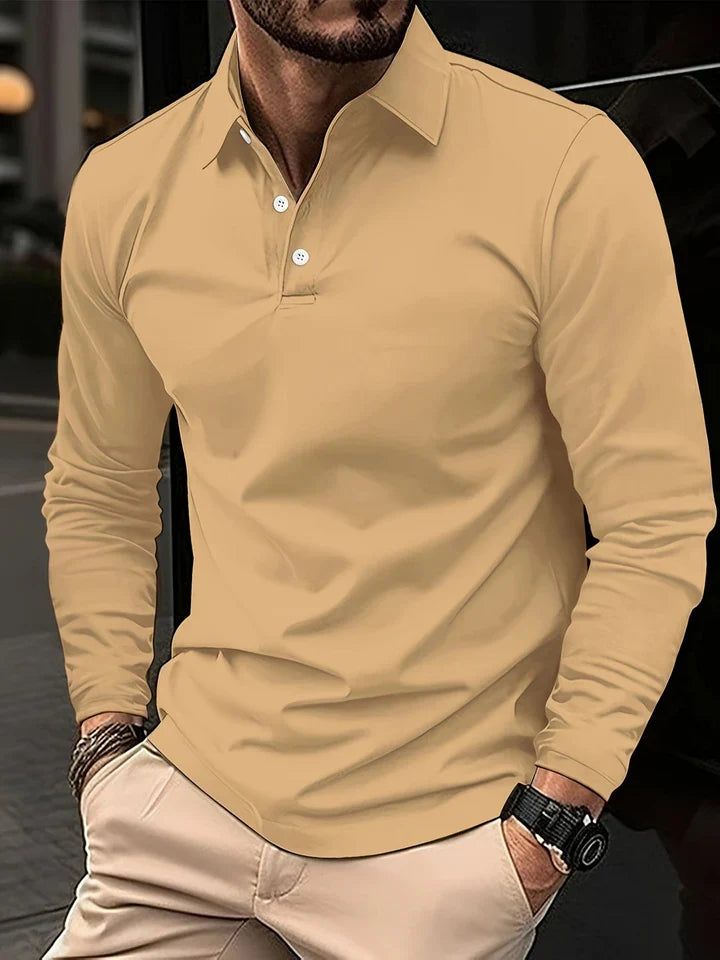 Men’s long-sleeve polo shirt – men
