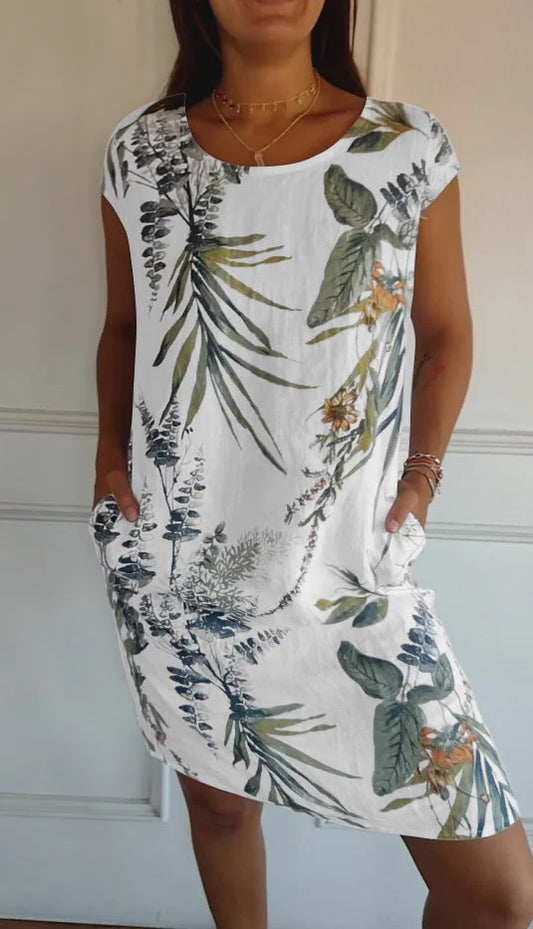 Britt printed round-neck dress – women
