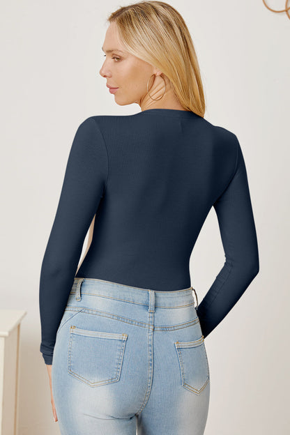 Zip Up Long Sleeve Bodysuit