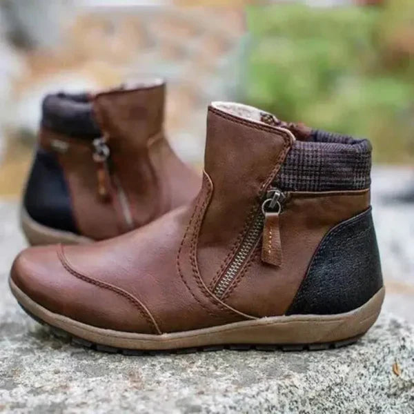 Women’s warm casual ankle boots with zipper – women