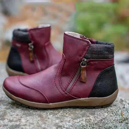 Women’s warm casual ankle boots with zipper – women