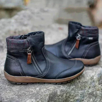 Women’s warm casual ankle boots with zipper – women