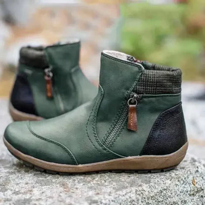 Women’s warm casual ankle boots with zipper – women