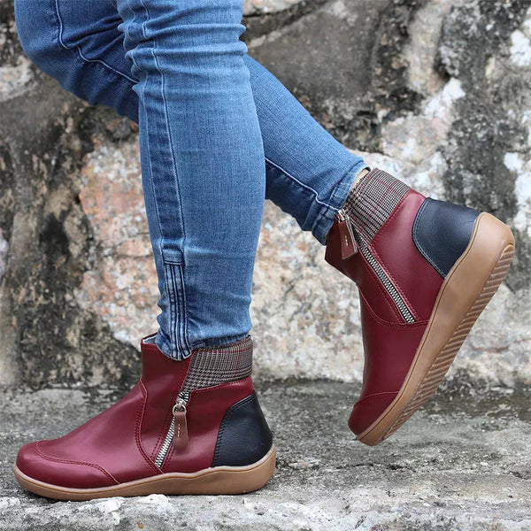 Women’s warm casual ankle boots with zipper – women