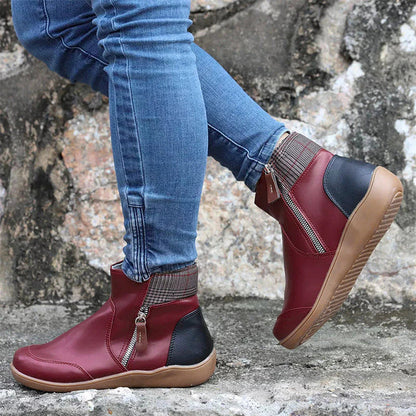 Women’s warm casual ankle boots with zipper – women