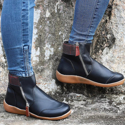 Women’s warm casual ankle boots with zipper – women