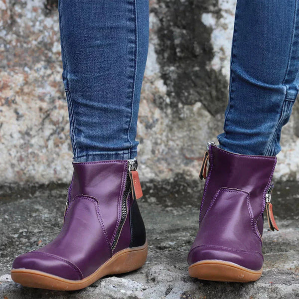 Women’s warm casual ankle boots with zipper – women