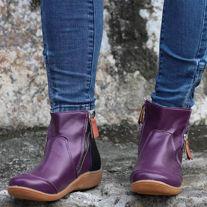 Women’s warm casual ankle boots with zipper – women