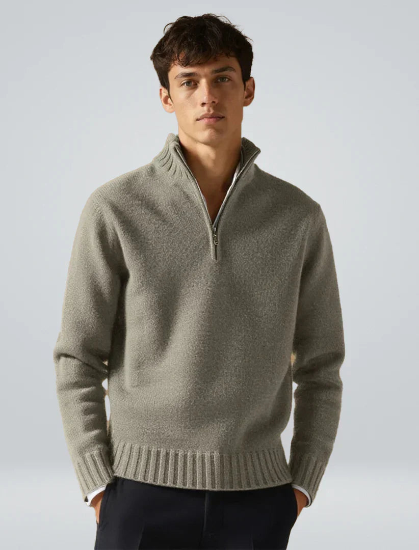 Anton luxurious half-zip sweater – men