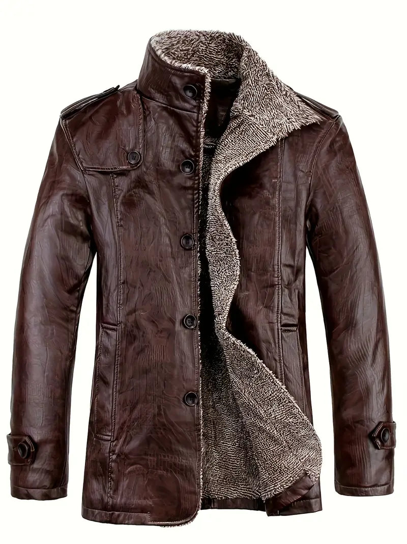 TALLY | Men's Leather Jacket with Fleece Lining