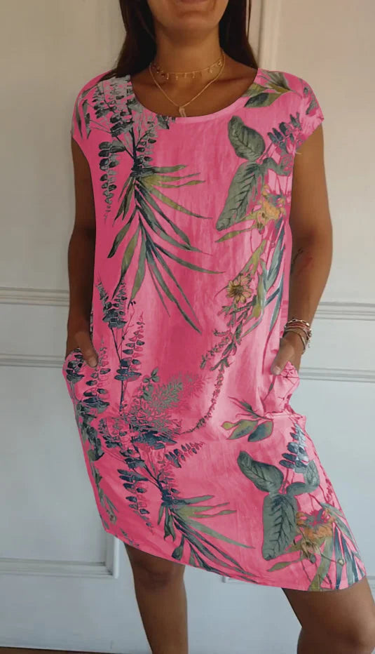 Britt printed round-neck dress – women