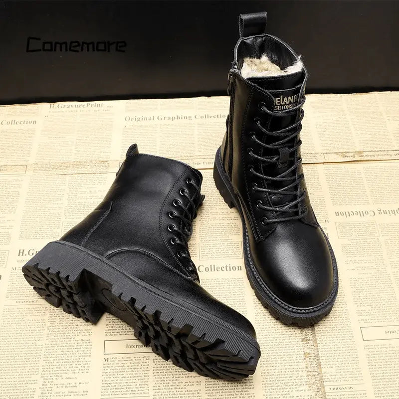 David lace-up leather boots – men