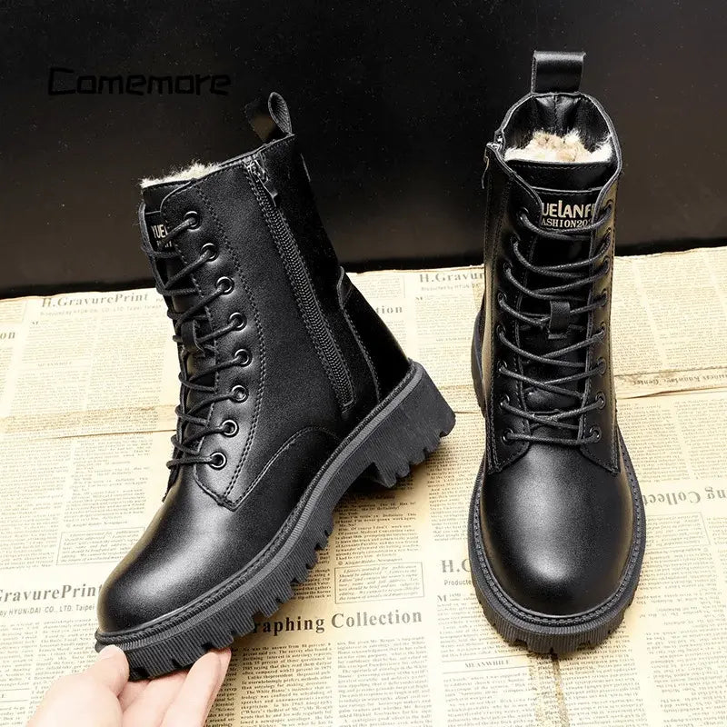David lace-up leather boots – men