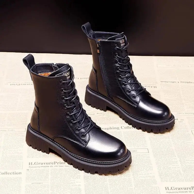 David lace-up leather boots – men