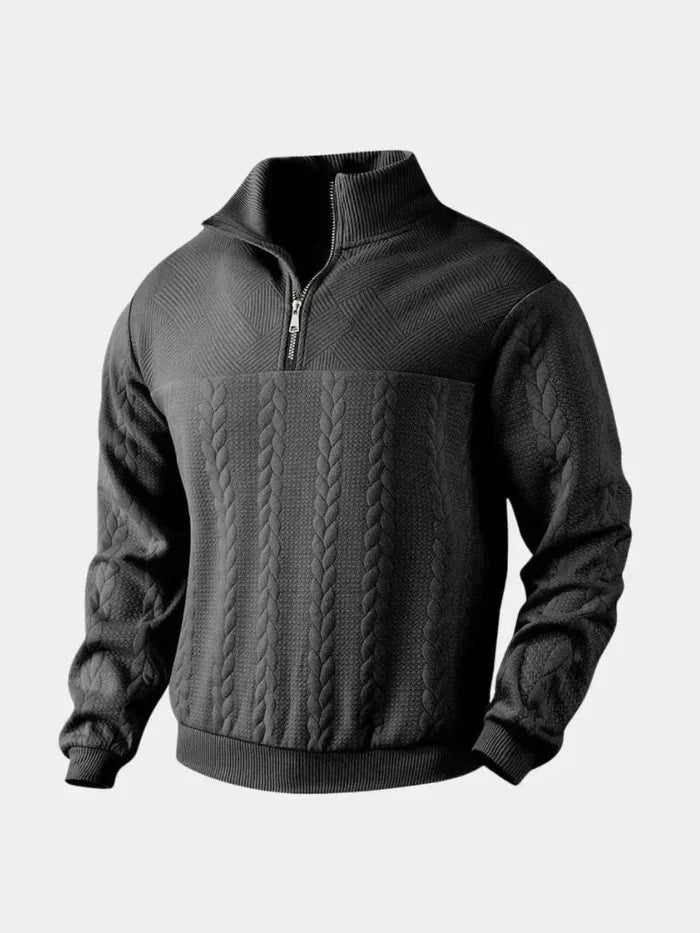 Dirk – classic quarter-zip pullover with stand-up collar