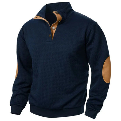 Rune – Casual sweatshirt with stand-up collar and elbow patches