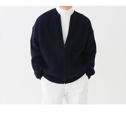 Men’s zip knit cardigan with front pockets – men