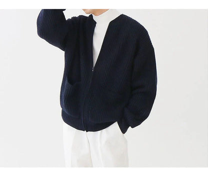 Men’s zip knit cardigan with front pockets – men
