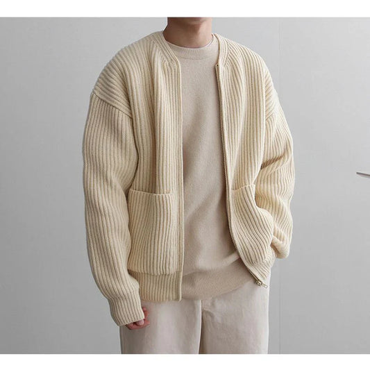 Men’s zip knit cardigan with front pockets – men