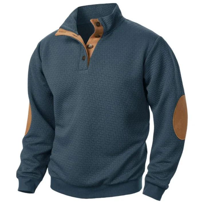 Rune – Casual sweatshirt with stand-up collar and elbow patches