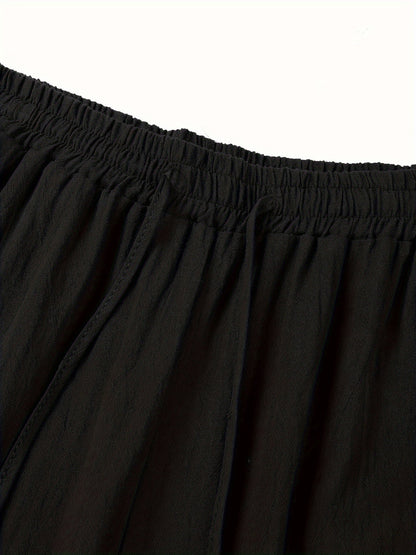 Straight elastic waist pants – men