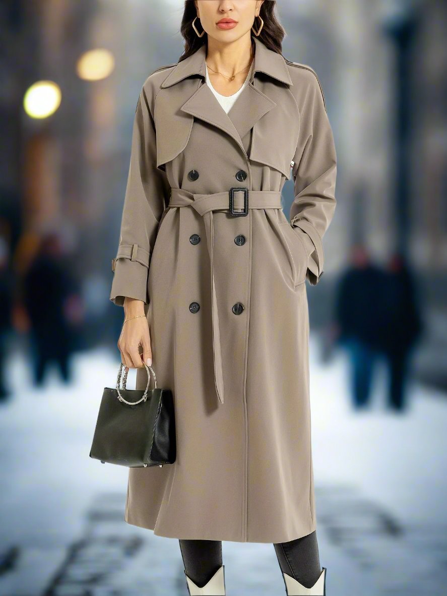 MILA | Long Double-Sided Trench Coat with Belt