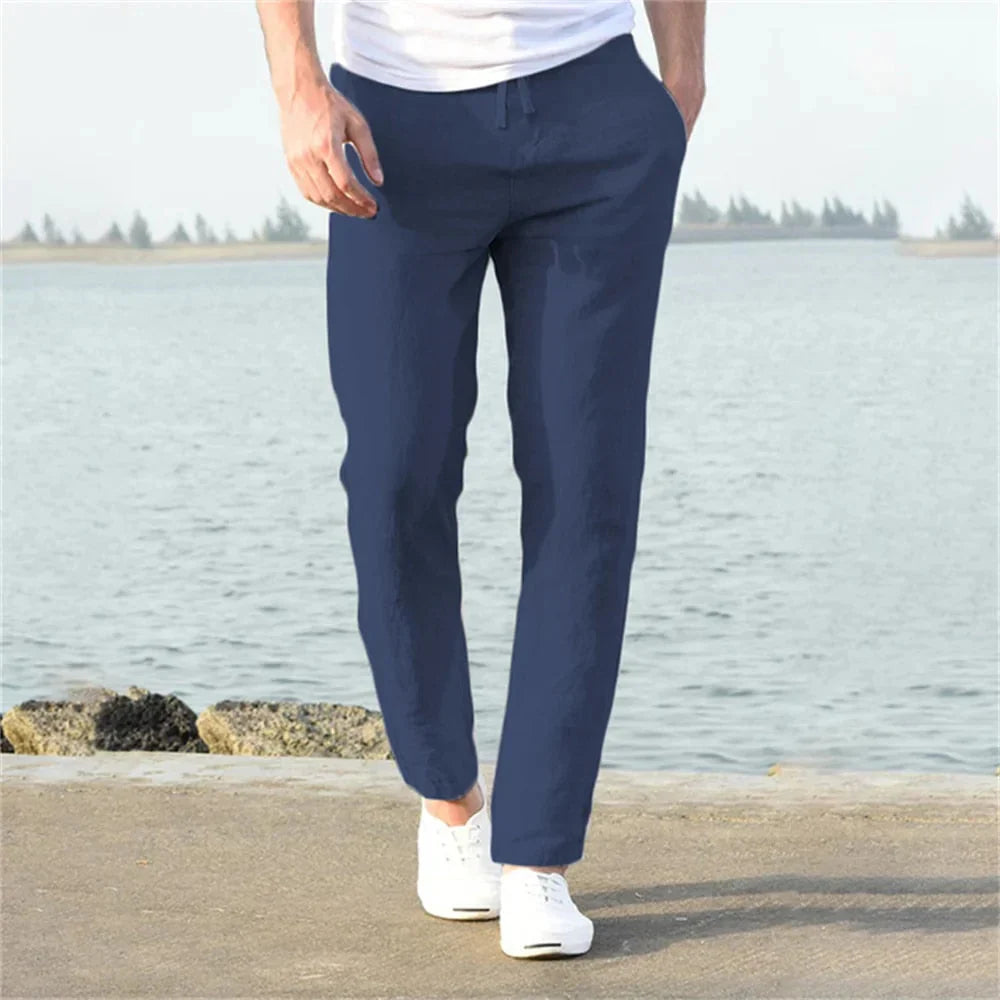 Lightweight men's linen trousers, casual and comfortable