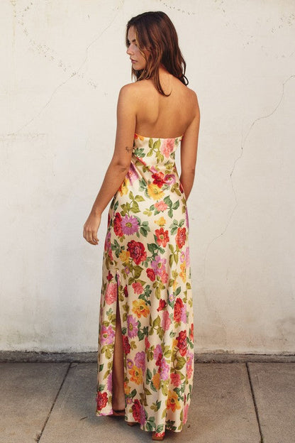 Waitlist 7/20 ♥ Stella Sleeveless Floral Print Maxi Dress Cream