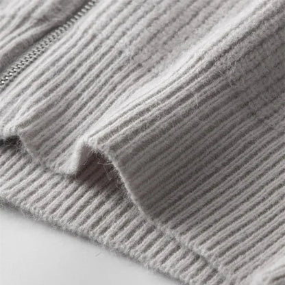 Men's warmer zip-up ribbed knit sweater - men
