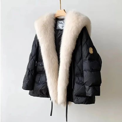 Jacket with fur collar