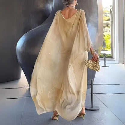 Lightweight summer kaftan dress with print