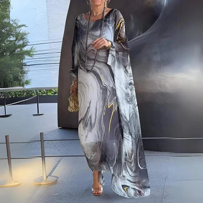 Lightweight summer kaftan dress with print