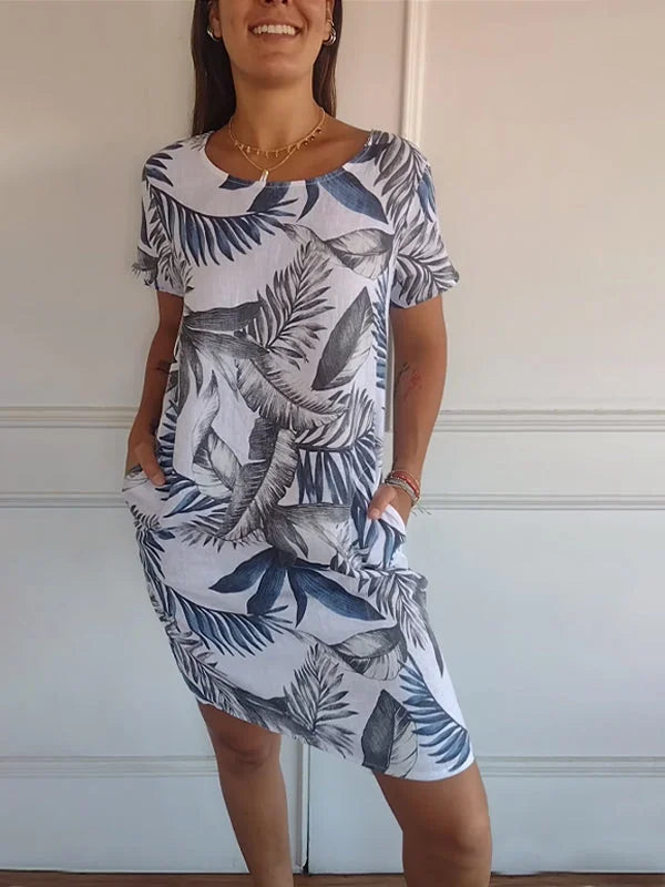 Britt printed round-neck dress – women