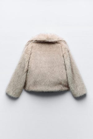 Women's short faux fur coat elegant – women
