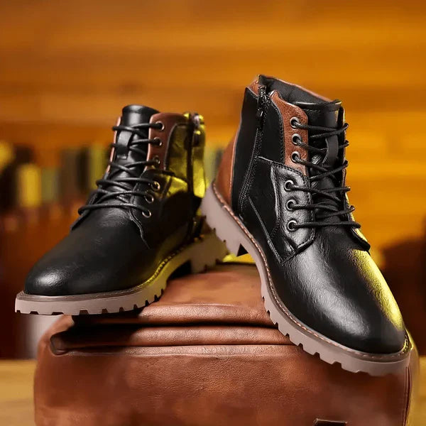 Frank – sturdy leather boots with reliable grip and treaded soles
