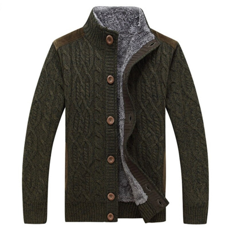 Men's cardigan with plush lining