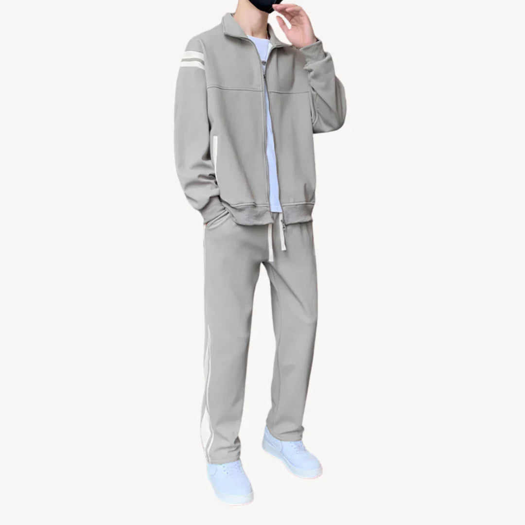 Men's cotton tracksuit, 2-piece set including jacket and jogging pants