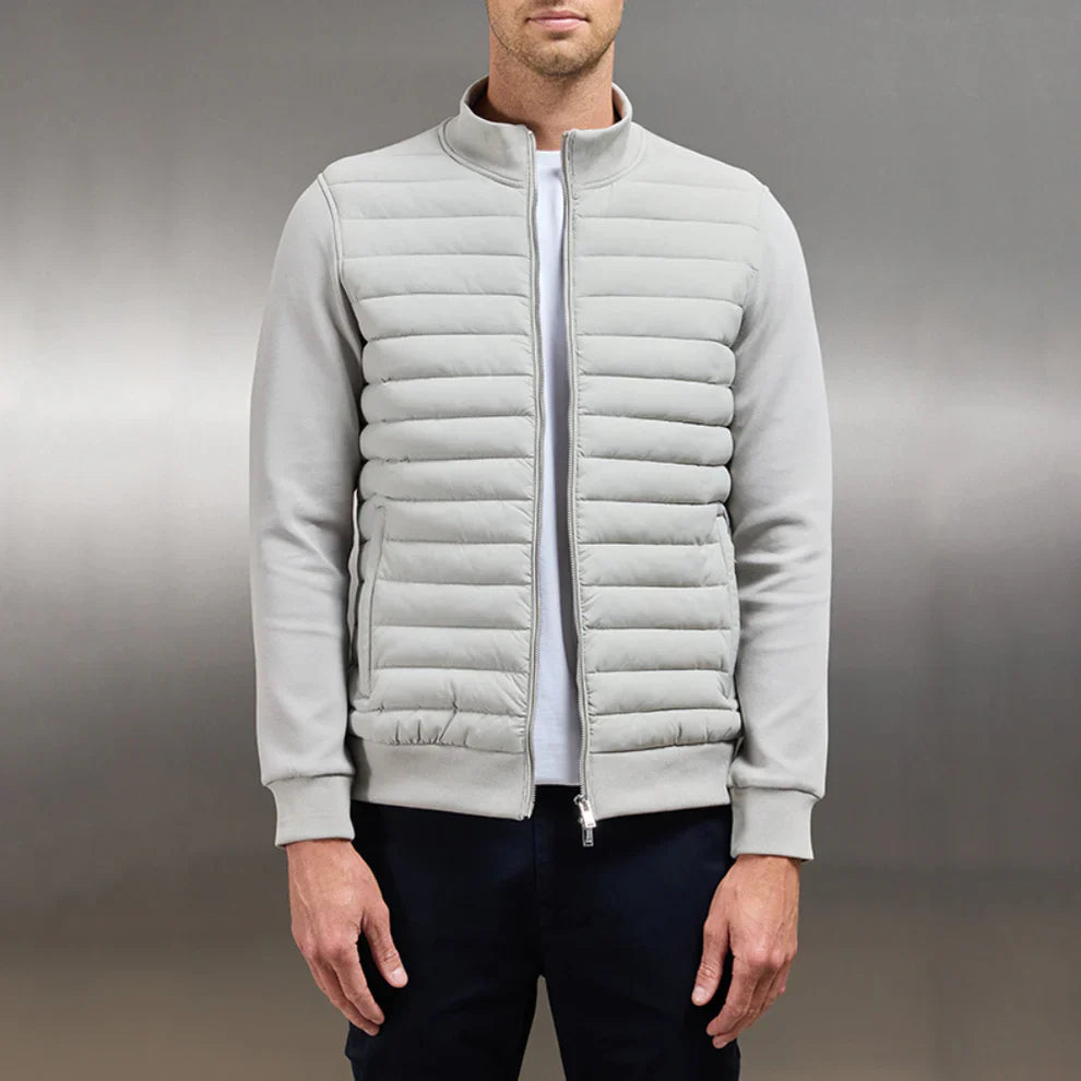 Men’s hybrid quilted puffer jacket zip front – men