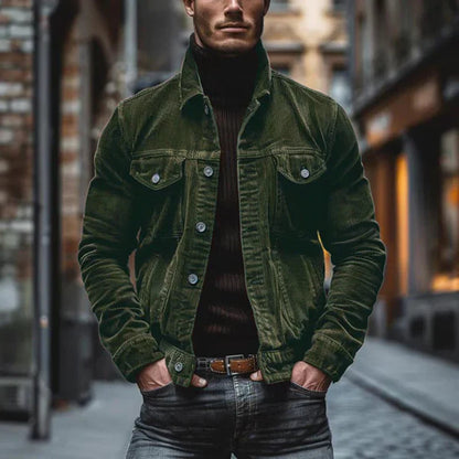 Men’s vintage cotton jacket with zipper – men