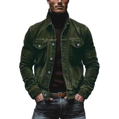 Men’s vintage cotton jacket with zipper – men