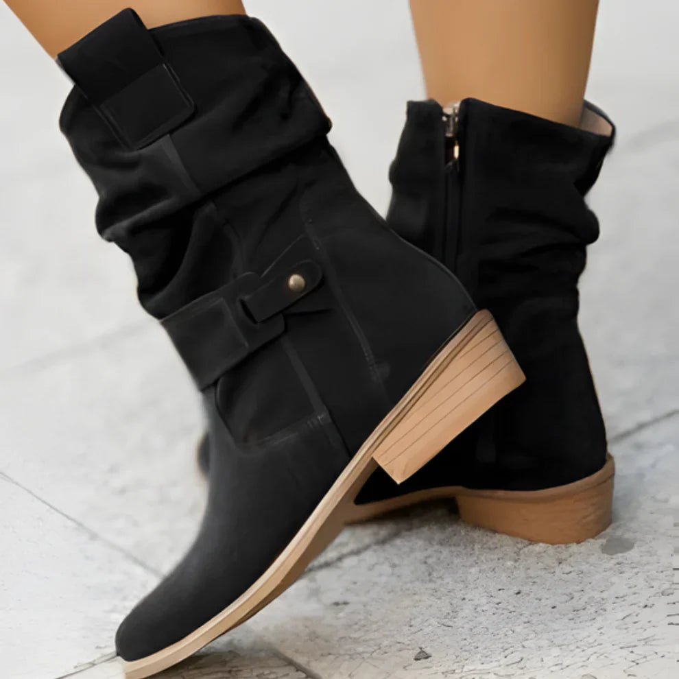 Women’s slouchy ankle boots suede mit riemen – women