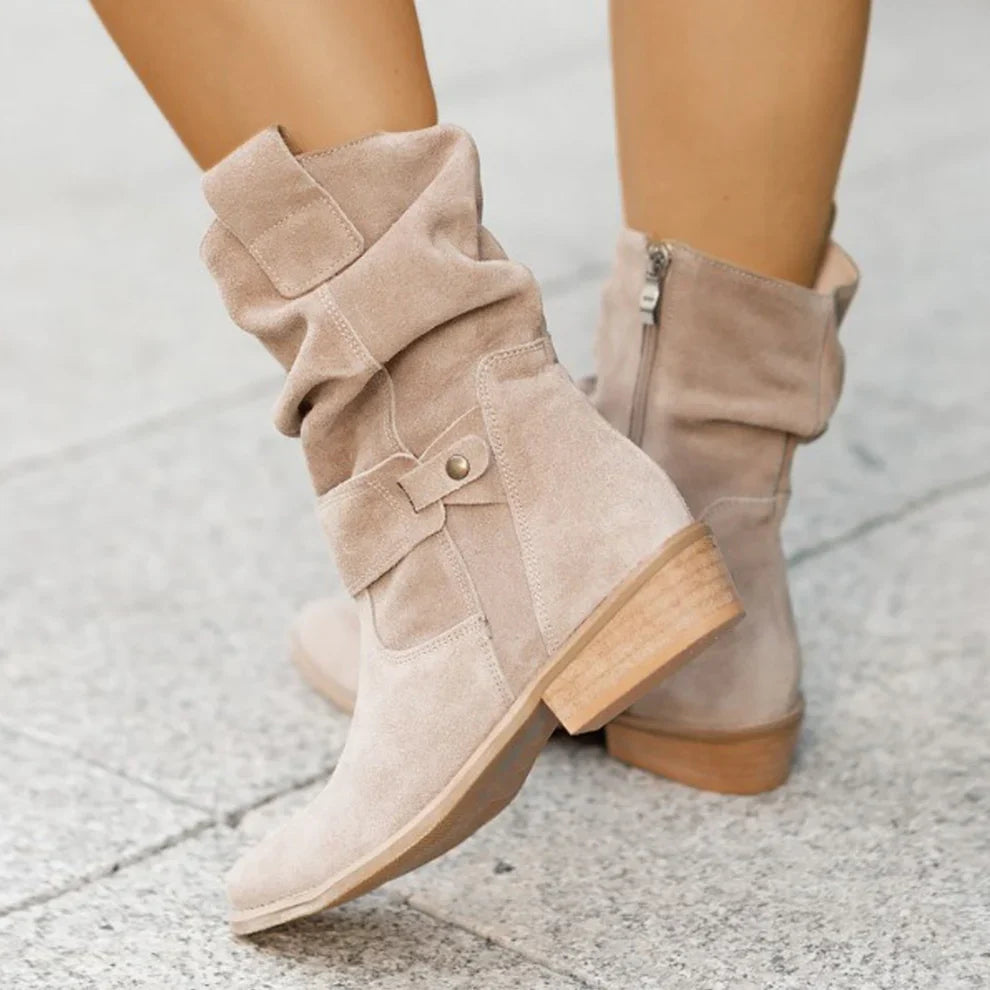 Women’s slouchy ankle boots suede mit riemen – women