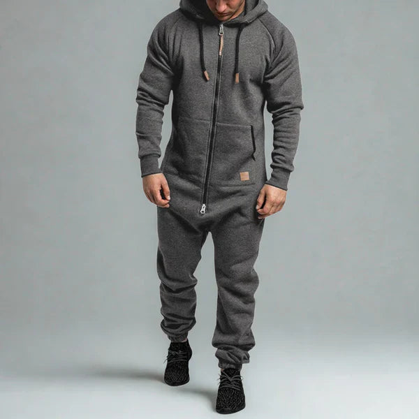 Men’s casual hooded jumpsuit full-zip – men