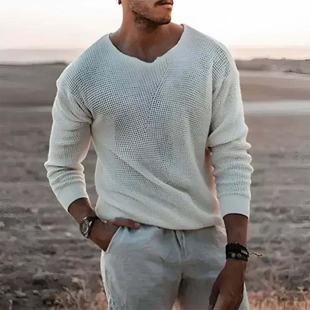 Men’s knit pullover long sleeve – men