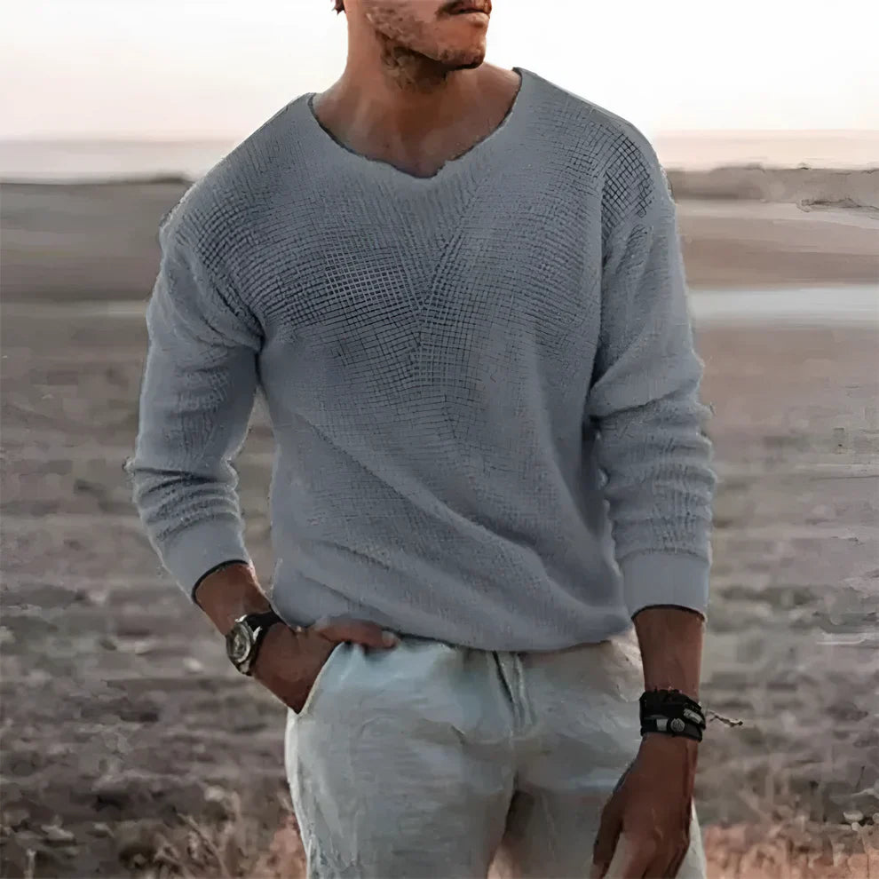 Men’s knit pullover long sleeve – men