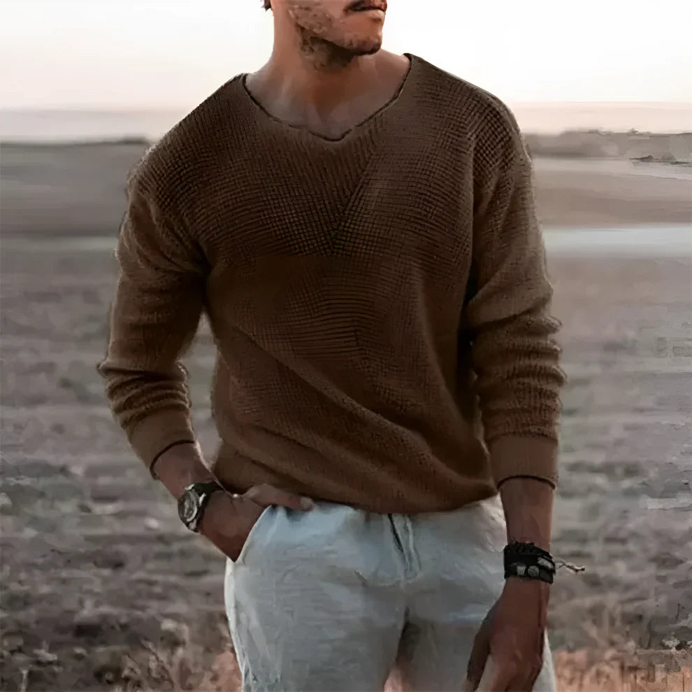 Men’s knit pullover long sleeve – men